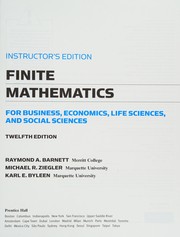Front cover of Finite mathematics for business, economics, life sciences, and social sciences by Raymond A. Barnett