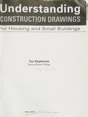 Front cover of Understanding construction drawings for housing and small buildings by Tom Stephenson