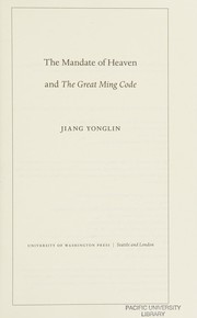 Front cover of The Mandate of Heaven and the Great Ming Code by Yonglin Jiang