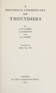 Front cover of A historical commentary on Thucydides by Gomme, A. W.