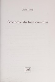 Front cover of Économie du bien commun by Jean Tirole