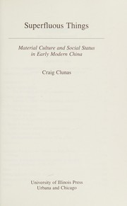 Cover of Superfluous things by Craig Clunas