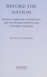 Cover of Before the Nation by Nicholas Doumanis