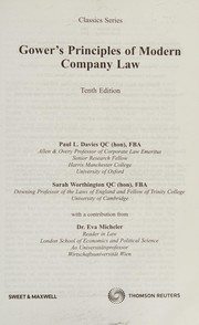 Front cover of Gower's principles of modern company law by P. L. Davies