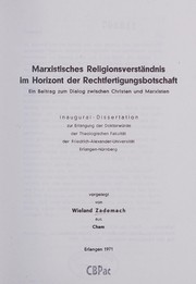 Cover of Marxistisches Religionsverständnis im Horizont der Rechtfertigungsbotschaft by Wieland Zademach