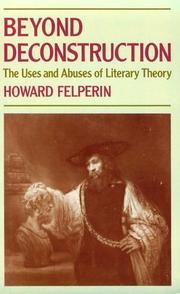 Cover of Beyond deconstruction by Howard Felperin