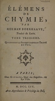 Front cover of Élémens de chymie by Herman Boerhaave