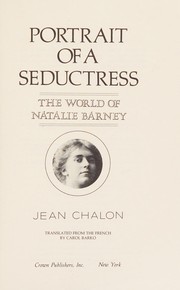 Cover of Portrait d'une séductrice by Jean Chalon