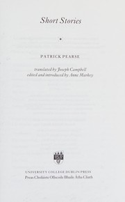 Cover of Short stories by Pádraic H. Pearse