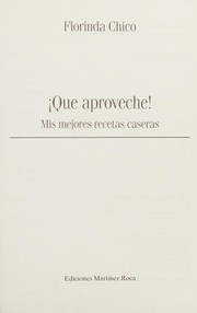 Cover of Que Aproveche by Florinda Chico