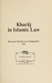 Cover of Kharāj in Islamic law by Mudarrisī Ṭabāṭabā'ī