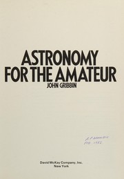 Front cover of Astronomy for the Amateur by John R. Gribbin