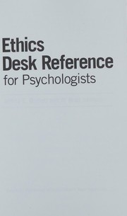 Cover of Ethics desk reference for psychologists by Jeffrey E. Barnett