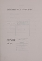 Front cover of Annual report by Wellcome Institute for the History of Medicine