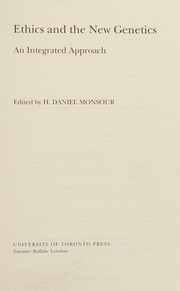 Front cover of Ethics and the new genetics by Daniel Monsour