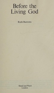 Cover of Before the living God by Ruth Burrows