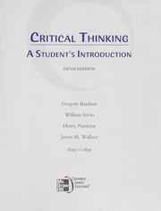 Front cover of Critical thinking by Gregory Bassham