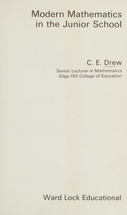 Front cover of Modern mathematics in the junior school by Charles Edward Drew
