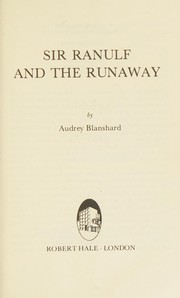 Front cover of Sir Ranulf and the Runaway by Audrey Blanshard