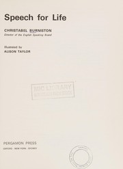 Cover of Speech for life by Christabel Burniston