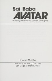 Cover of Sai Baba avatar by Howard Murphet