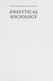 Front cover of The Oxford handbook of analytical sociology by Peter Hedström