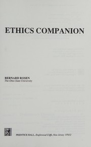 Cover of Ethics companion by Rosen, Bernard.