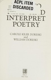 Front cover of How to read and interpret poetry by Carole Doreski