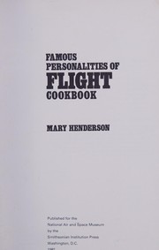 Front cover of Famous personalities of flight cookbook by Mary S. Henderson