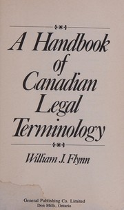 Front cover of A handbook of Canadian legal terminology by Flynn, William J.