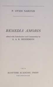 Cover of Remedia amoris by Ovid