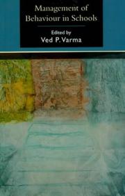 Front cover of Management of behaviour in schools by Ved P. Varma