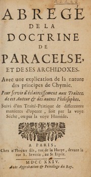 Front cover of Abregé de la doctrine de Paracelse, et de ses Archidoxes by Francesco Maria Pompeo Colonna
