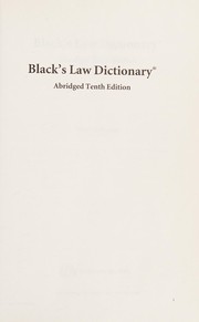 Cover of Black's law dictionary by Bryan A. Garner