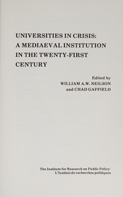 Cover of Universities in crisis by Chad Gaffield