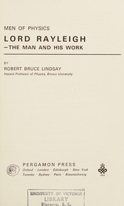 Front cover of Lord Rayleigh by Rayleigh, John William Strutt Baron.