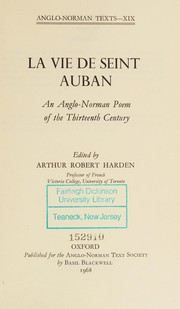 Front cover of La vie de Seint Auban by Paris, Matthew