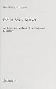 Front cover of Indian Stock Market by Gourishankar S. Hiremath