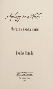 Front cover of Apology to a whale by Cecile Pineda