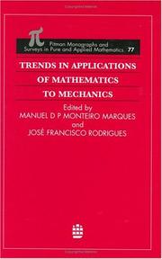 Front cover of Trends in applications of mathematics to mechanics by Symposium on Trends in Applications of Mathematics to Mechanics. (9th 1994 Lisbon, Portugal)