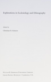 Front cover of Explorations in ecclesiology and ethnography by Christian Batalden Scharen