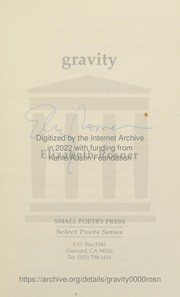 Cover of Gravity by Elizabeth Rosner