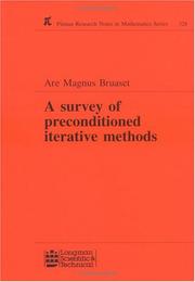 Cover of A survey of preconditioned iterative methods by A. M. Bruaset