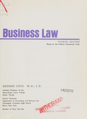 Front cover of Business law by Getz, George