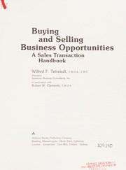 Front cover of Buying and selling business opportunities by Wilfred F. Tetreault