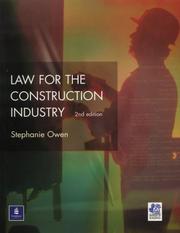 Cover of Law for the Construction Industry (Chartered Institute of Building) by Stephanie Owen