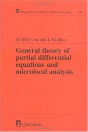 Front cover of General theory of partial differential equations and microlocal analysis by Workshop on General Theory of Partial Differential Equations and Microlocal Analysis (1995 Trieste)
