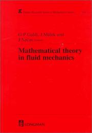 Front cover of Mathematical Theory in Fluid Mechanics by G P Galdi
