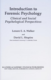 Cover of Introduction to Forensic Psychology by Lenore E. A. Walker