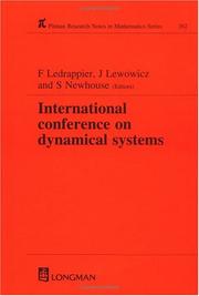 Front cover of International Conference on Dynamical Systems, Montevideo, 1995 by International Conference on Dynamical Systems (1995 Montevideo, Uruguay)